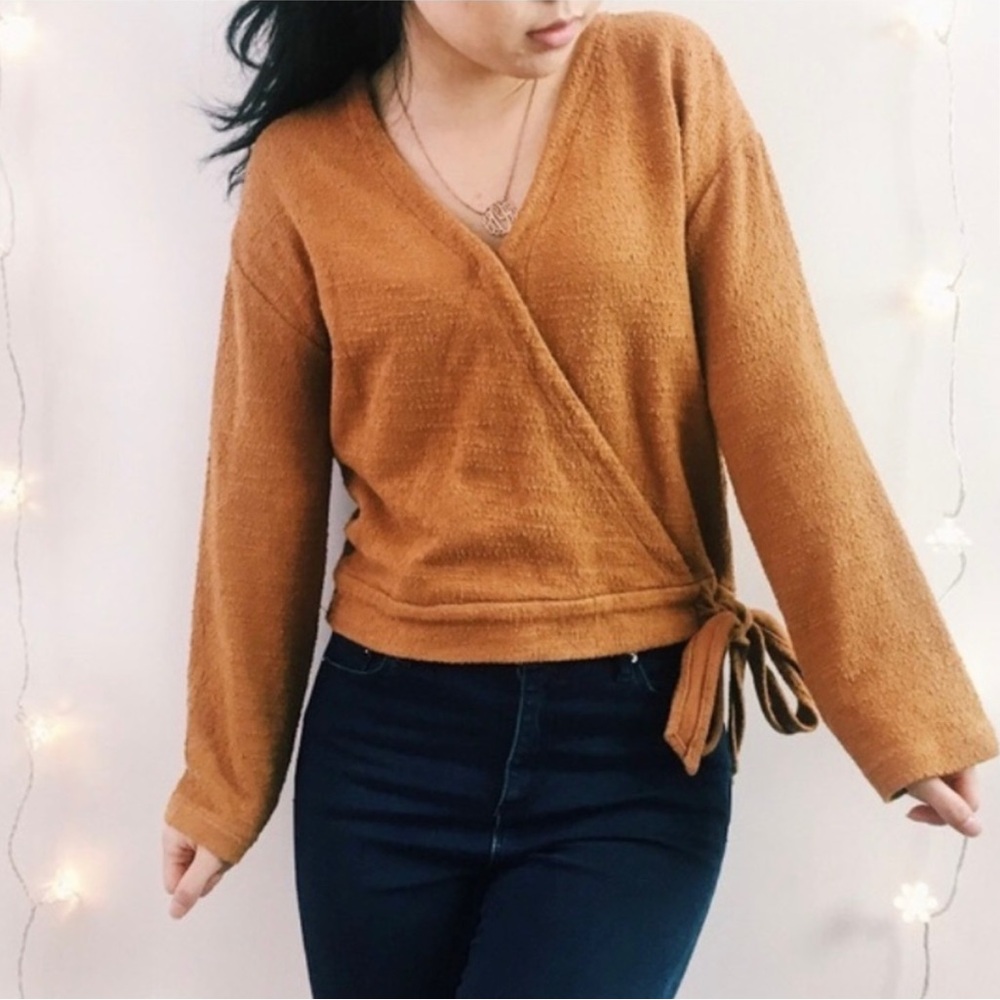 MADEWELL Burnt Orange Wrap Top